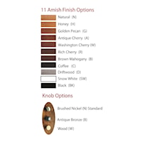 Collection Available in Eleven Custom Amish Finishes with Three Knob Options